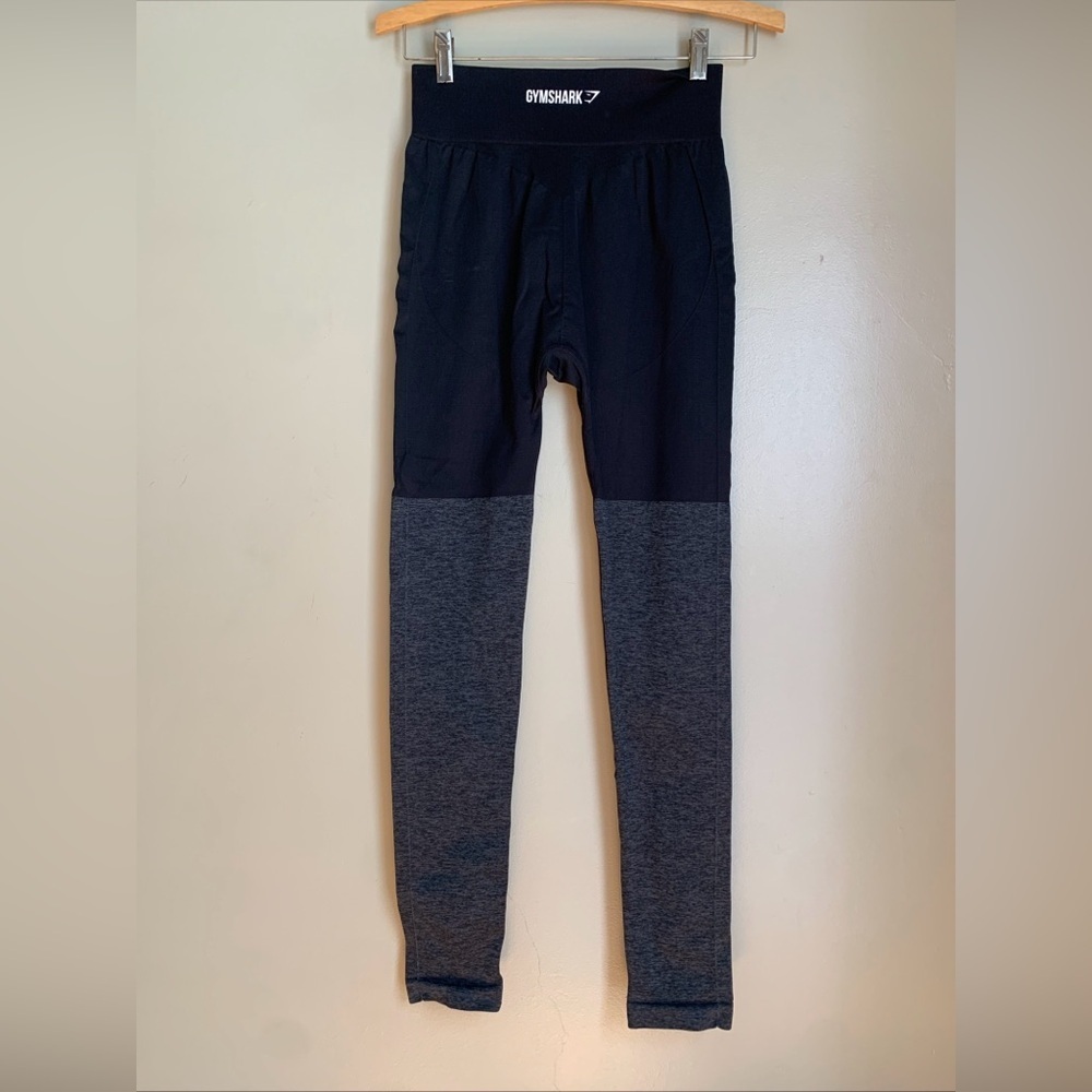 Gymshark Two Tone Marl Gray Black Seamless Leggings